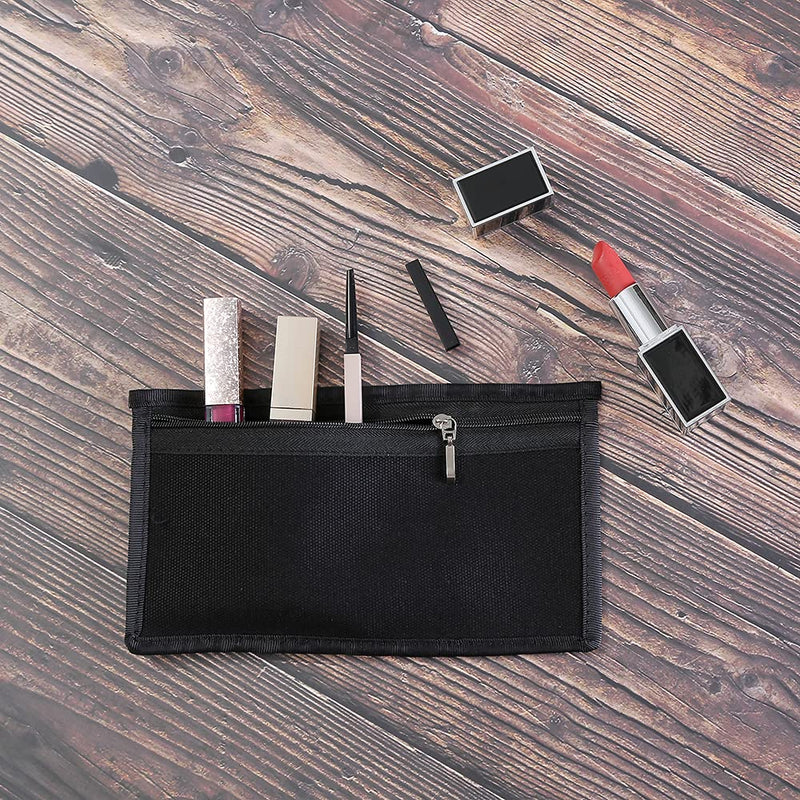 [Australia - AusPower] - Ezek 6 Pack 16 oz Canvas Money Pouches 7.5x4.2 inch Utility Zipper Cash Holders Organizers Change Coin Purse Wallet, Shopping, Office, Travel, School, Black. Large 