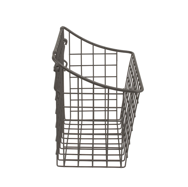 [Australia - AusPower] - Spectrum Diversified 10" x 5" x 7" Pegboard & Wall Mount Large Wire Basket for Slatwall & Pegboard, Home & Garage Storage, Versatile Wall Organizer for Tools & Craft Supplies, Industrial Gray Basket 10" 