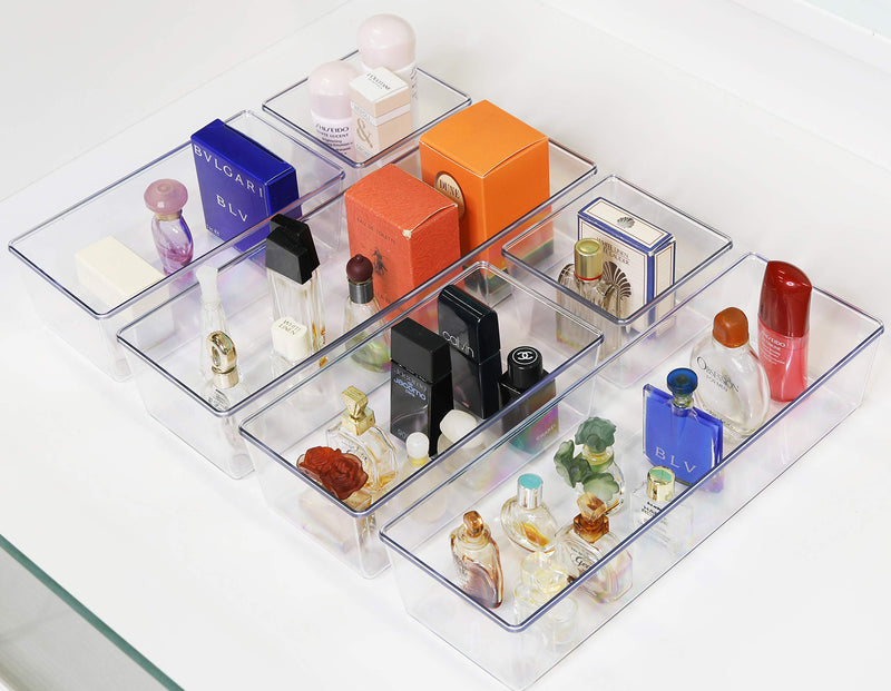 [Australia - AusPower] - 12 Pack - Simple Houseware Clear Plastic Drawer Organizers, 3.25"x 3.25" Small 