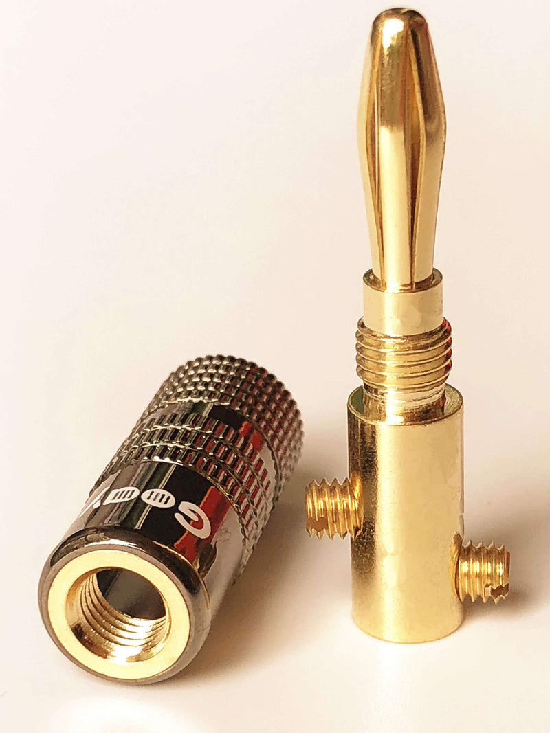 [Australia - AusPower] - Goaycer Speaker Connector Banana Plugs - 24K Gold Plated Brass 4mm Plug (12 Pairs/24 pcs) 12Pairs 