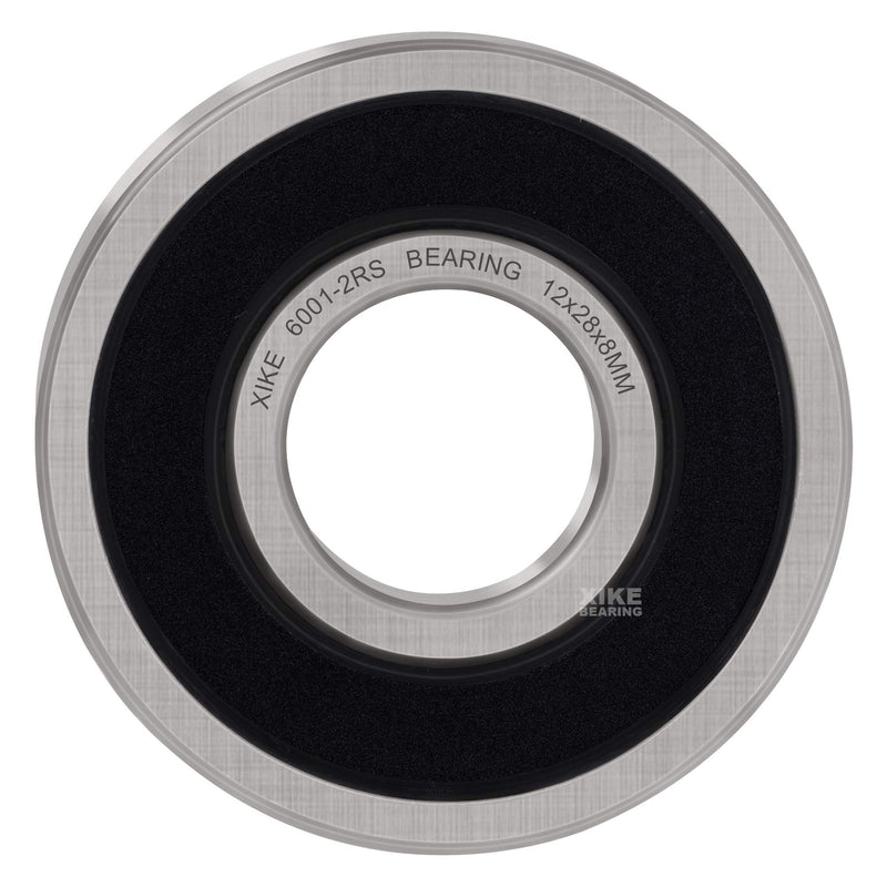 [Australia - AusPower] - XiKe 4 Pcs 6001-2RS Double Rubber Seal Bearings 12x28x8mm, Pre-Lubricated and Stable Performance and Cost Effective, Deep Groove Ball Bearings. 6001-2RS Size 12x28x8mm 