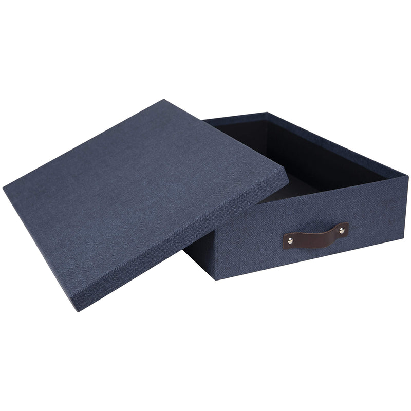 [Australia - AusPower] - Bigso Oskar Canvas Fiberboard Document Letter Box, 3.3 x 10.2 x 13.8 in, Blue 