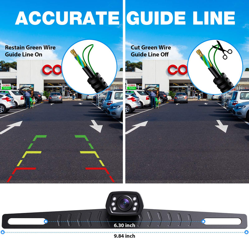 [Australia - AusPower] - ZEROXCLUB 2021 HD Backup Camera for Car Pickup Trucks SUVs Vans RVs License Plate Rearview Reversing Camera Night Vision IP69 Waterproof Wide View-B01 