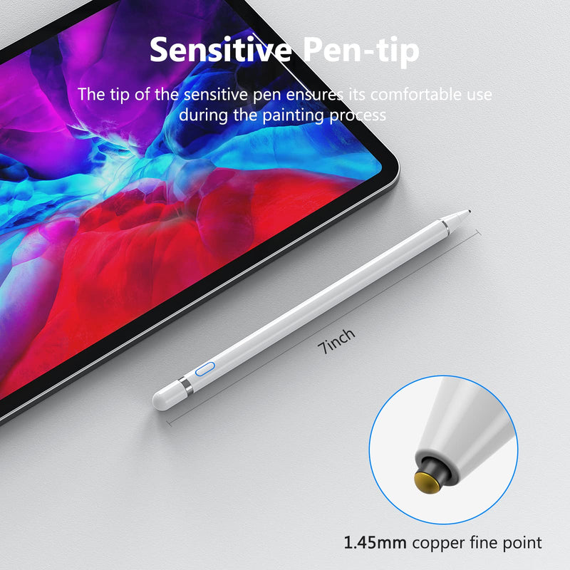 [Australia - AusPower] - Zspeed Stylus Pens for Touch Screens, Stylus Pen Digital Pencil Fine Point Compatible with iPhone iPad and Touch Screen Phone/Tablet (White) 