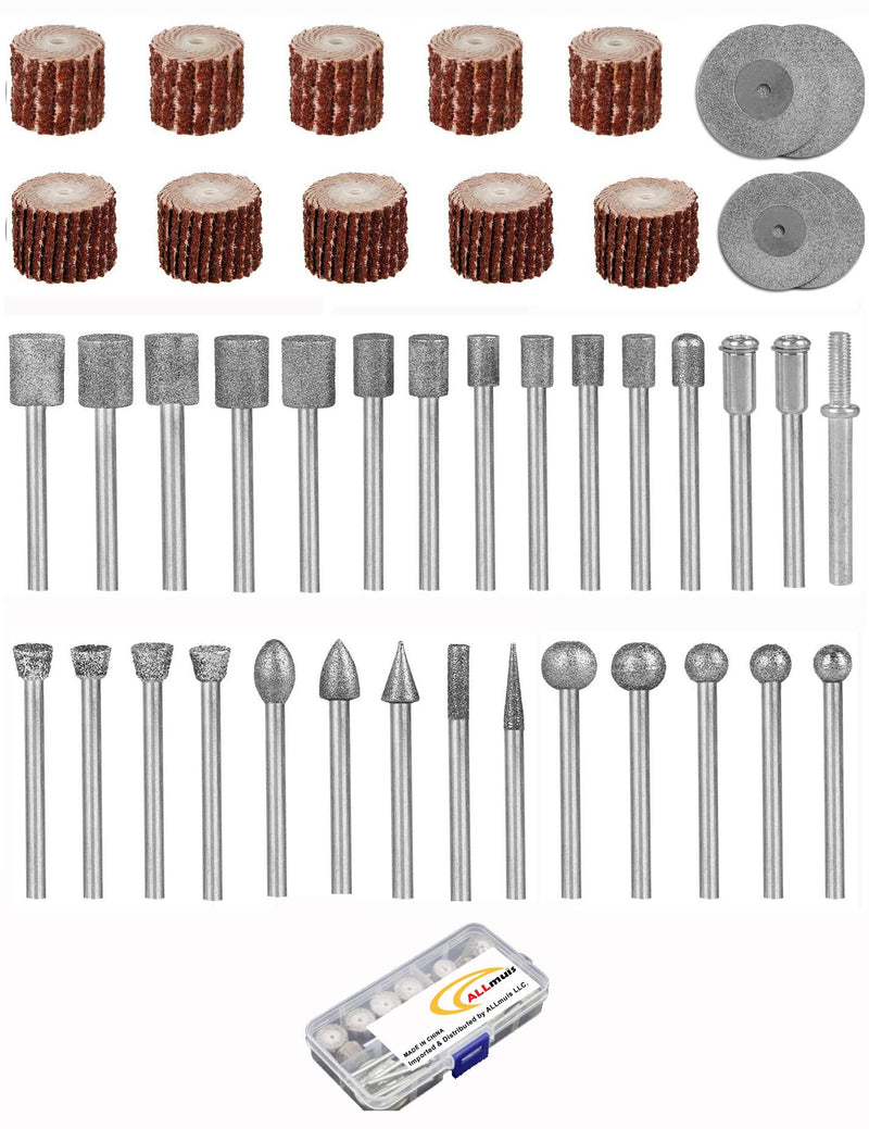 [Australia - AusPower] - Stone Carving Set Polishing Rotary Tools Diamond Burr Accessories for Carving/Engraving Stone, Rocks, Jewelry, Glass, Ceramics For Rotary Tools 