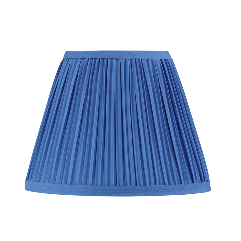 [Australia - AusPower] - Aspen Creative 56502, Hardback Empire Transitional UNO Lamp Shade, Mushroom Pleated Blue Faux Silk Fabric, 5" Top x 9" Bottom x 7" Slant Height, Slip 33mm 