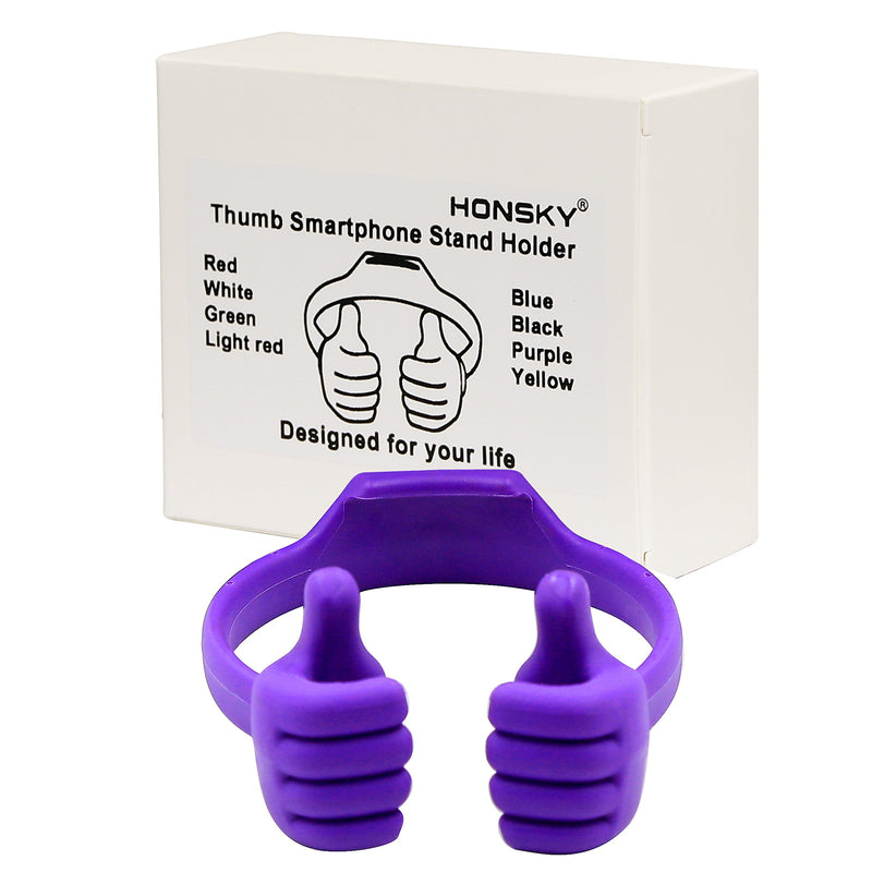 [Australia - AusPower] - Honsky Thumbs-up Cell Phone Stand Holder, Tablet Stand Cradle for Desk Desktop Smartphone Cellphone Mobile Phone Tablets – Universal Adjustable Flexible, Purple 