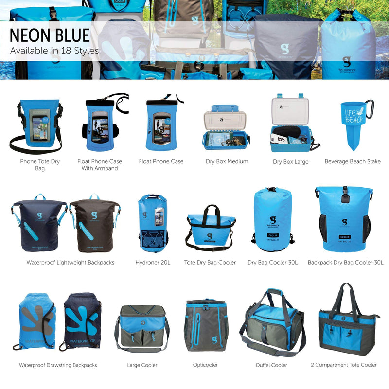 [Australia - AusPower] - geckobrands Float Phone Dry Bag with Arm Band, Neon Blue 