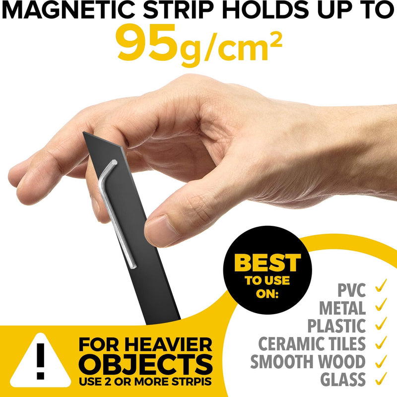 [Australia - AusPower] - Flexible Magnetic Tape - 1 Inch x 10 Feet Magnetic Strip with Strong Self Adhesive - Ideal Magnetic Roll for Craft and DIY Projects - Sticky Magnets for Fridge and Dry Erase Board 