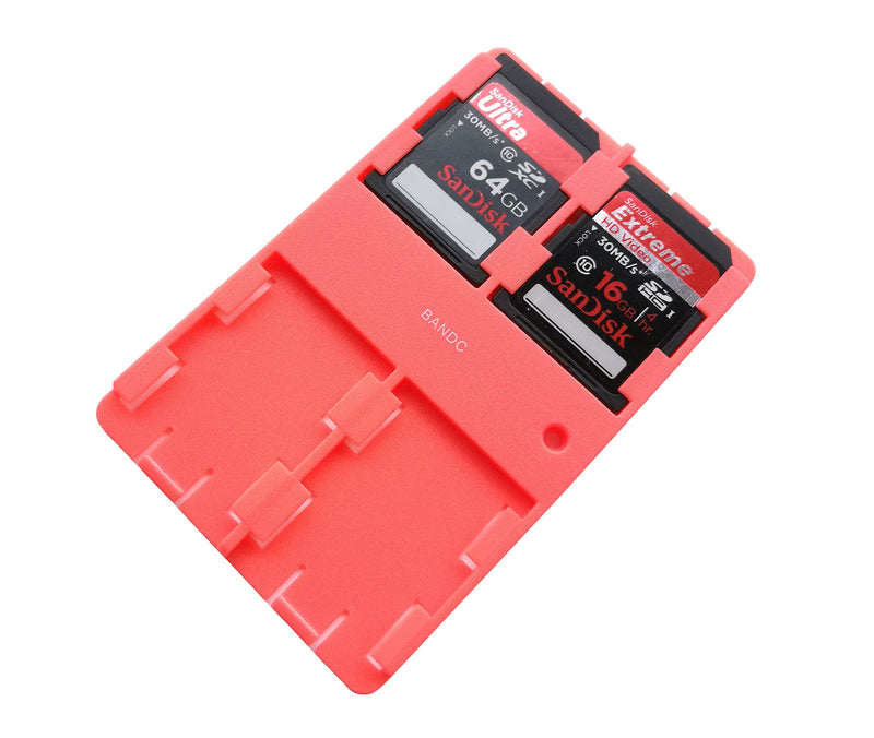 [Australia - AusPower] - Bandc 2pcs Red Sd/sdhc/sdxc Card Storage Holder Case (Memory Card Not Included) 