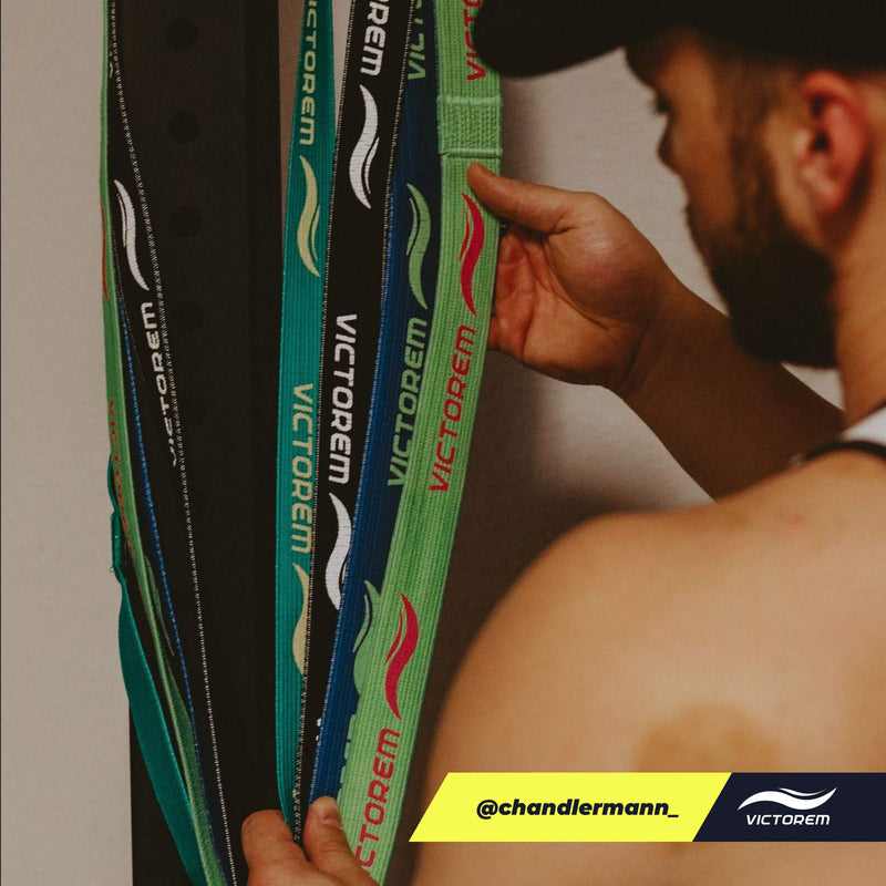 [Australia - AusPower] - Victorem Pull Up Assistance Bands Set - Set of 4 Long Fabric Resistance Bands for Home - Sturdy Stretch Bands for Home Exercise, Stretching - Fitness Bands with Bag and Workout Guide 