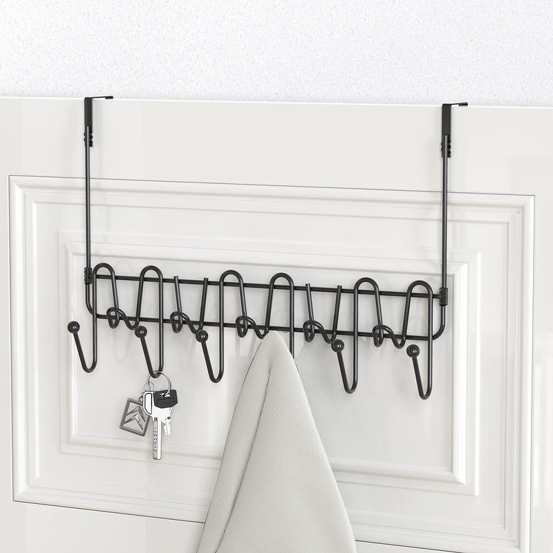 [Australia - AusPower] - Deco Brothers Supreme Over The Door 11 Hook Organizer Rack, Black 