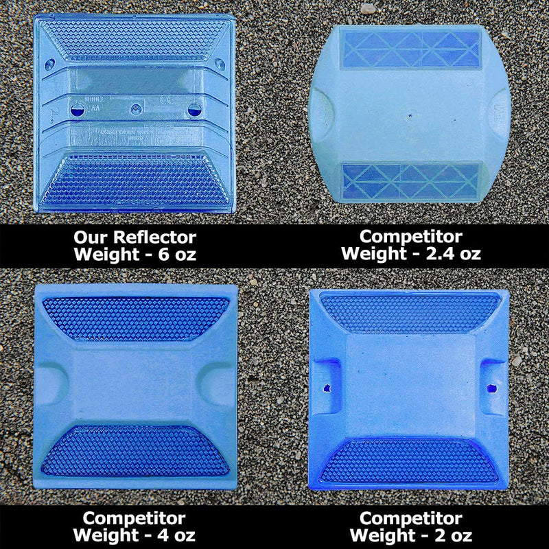 [Australia - AusPower] - Blue Reflective Road Driveway Marker (2 Pack) - Fire Hydrant Blue Pavement Markers - DOT Peel-N-Stick Blue Reflective Road Marker 