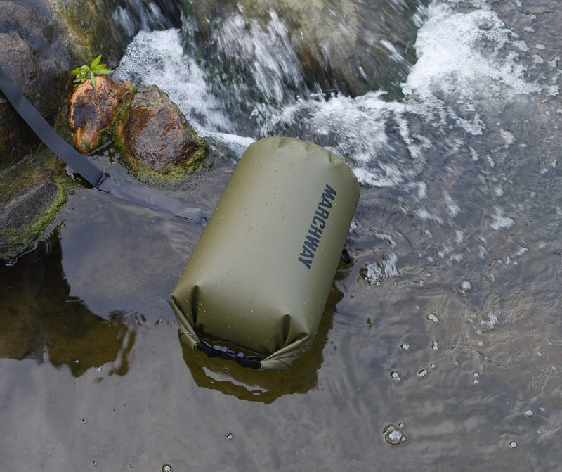 [Australia - AusPower] - MARCHWAY Floating Waterproof Dry Bag 5L/10L/20L/30L/40L, Roll Top Sack Keeps Gear Dry for Kayaking, Rafting, Boating, Swimming, Camping, Hiking, Beach, Fishing Army Green 