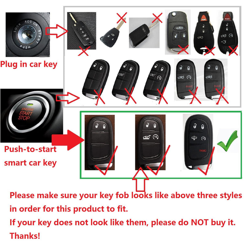 [Australia - AusPower] - MissBlue Carbon Fiber Key Fob Cover for Jeep Car Remote Key, for Jeep Cherokee Compass Grand Cherokee SRT Renegade Smart Car Key, Light Weight Glossy Finish Key Fob Case - A Style - Red 