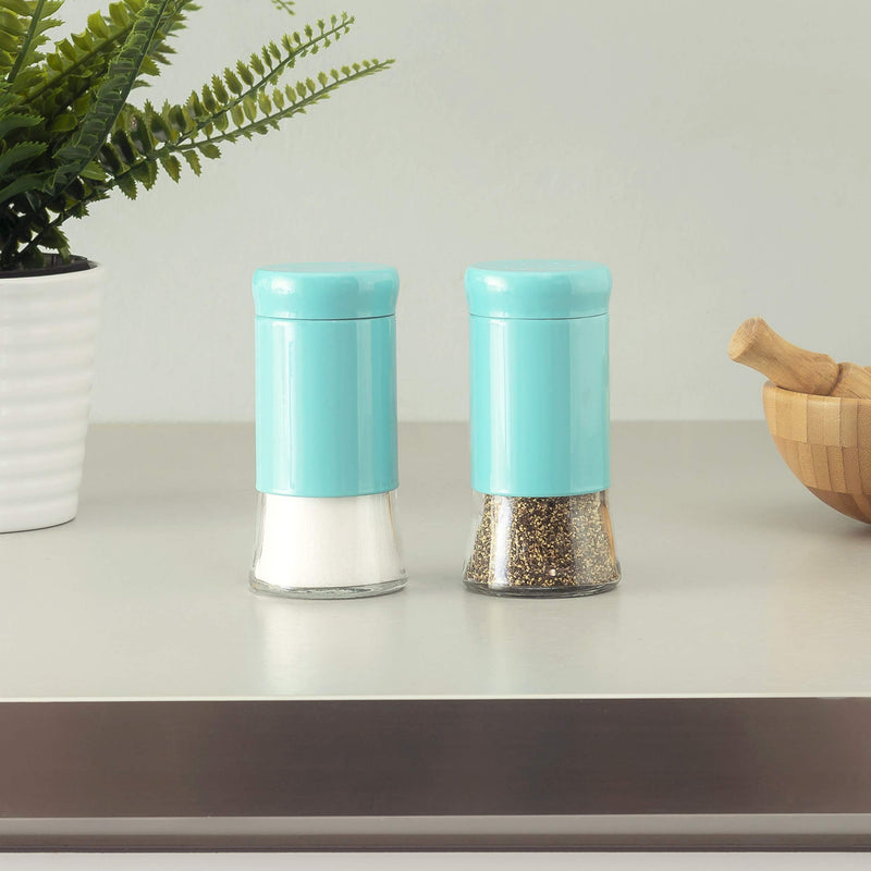[Australia - AusPower] - Home Basics Essence Collection Salt and Pepper Shaker Set, Turquoise Blue 