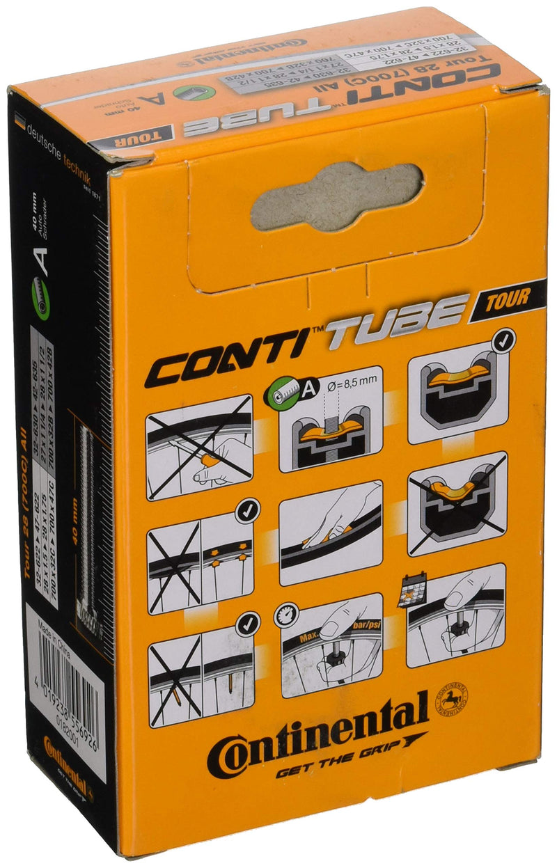 [Australia - AusPower] - Continental 26" Bicycle Tube, 1.25"/1.75" 40mm Schrader Valve , Black 26 X 1.25-1.75 - 40mm Schrader Valve 