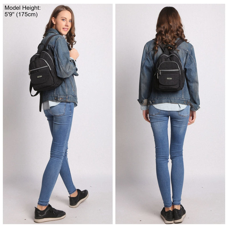 [Australia - AusPower] - AOTIAN Mini Nylon Women Backpacks Casual Lightweight Small Daypack for Girls Mini Black 