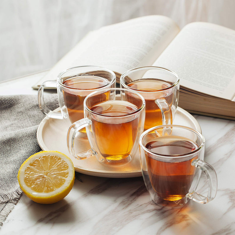 [Australia - AusPower] - BTaT- Espresso Cups, Espresso Coffee Cups, Set of 4 (5 oz, 150 ml), Glass Coffee Mugs, Double Wall Glass Cups, Cappuccino Cups, Latte Cups, Latte Mug, Clear Coffee Cup, Espresso Glass, Glass Tea Cups 