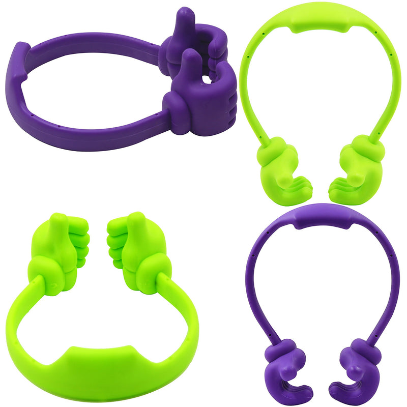 [Australia - AusPower] - Honsky Thumbs-up Phone Stand for Tablets, E-readers and Smart Phones - 2 Pack - Green, Purple Green,Purple 