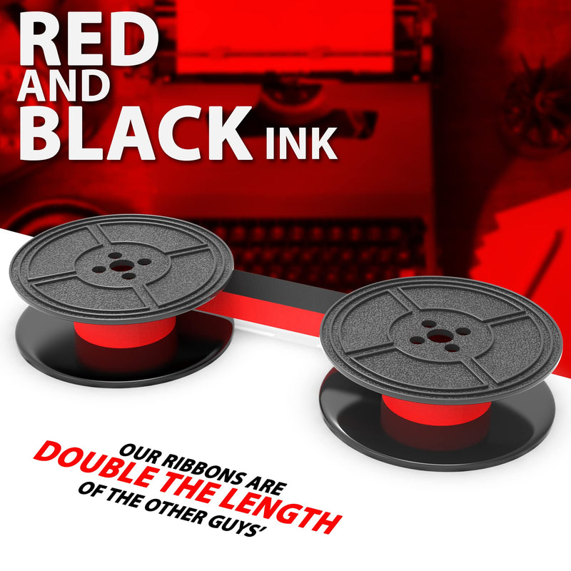 [Australia - AusPower] - Inkvo Twin Spool Typewriter Ribbon - Combo Pack - Red and Black Ink - Fresh Ink Replacement - Compatible with Smith Corona, Royal, Remmington, Underwood, Brother, Olivetti, Olympia, Adler and More 
