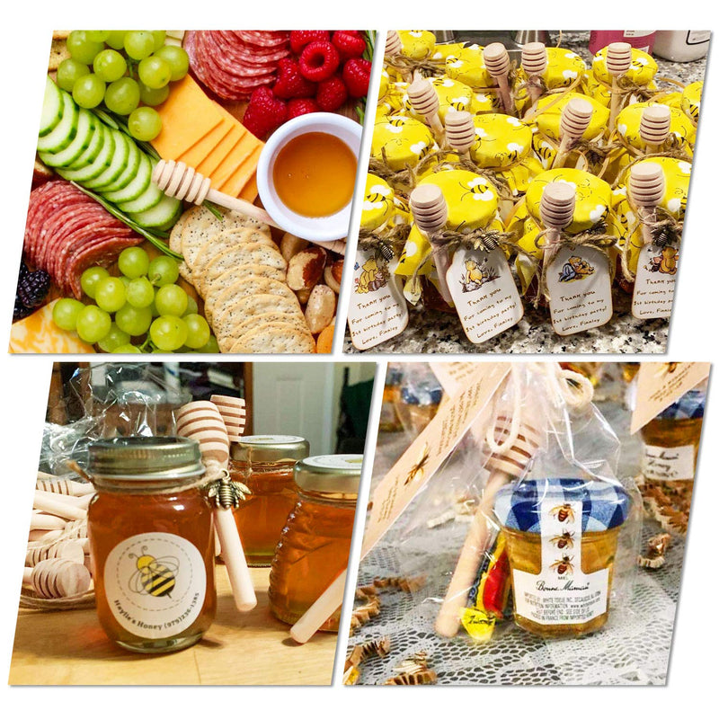 [Australia - AusPower] - 20Pcs Honey Dipper Sticks - Wooden Honey Dipper, 3 Inch Mini Honeycomb Stick, Honey Stirrer Stick for Honey Jar Dispense Drizzle Honey and Wedding Party Gift 