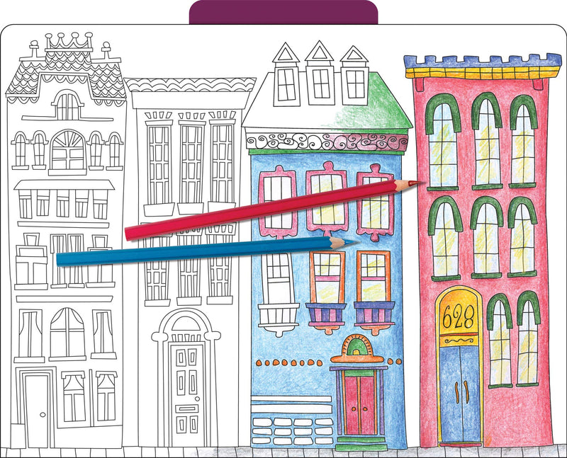 [Australia - AusPower] - Barker Creek Designer File Folders Set of 12, Color Me! Cityscapes, Multi-Design, Adult Coloring Book Style, Letter Size, 1/3 Cut Tabs, 12-Pack, Home, School and Office Supplies (1344) 
