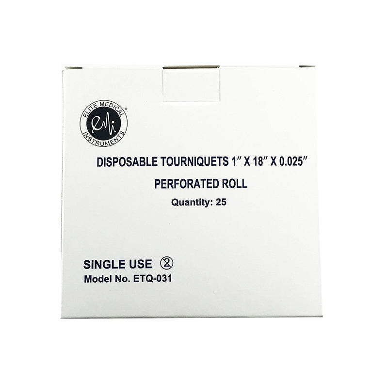 [Australia - AusPower] - 2 Pack - EMI Disposable Tourniquet Perforated Roll 1" x 18" Latex-Free - Blue - 2 Rolls (50 tourniquets Total, 25 per roll) 