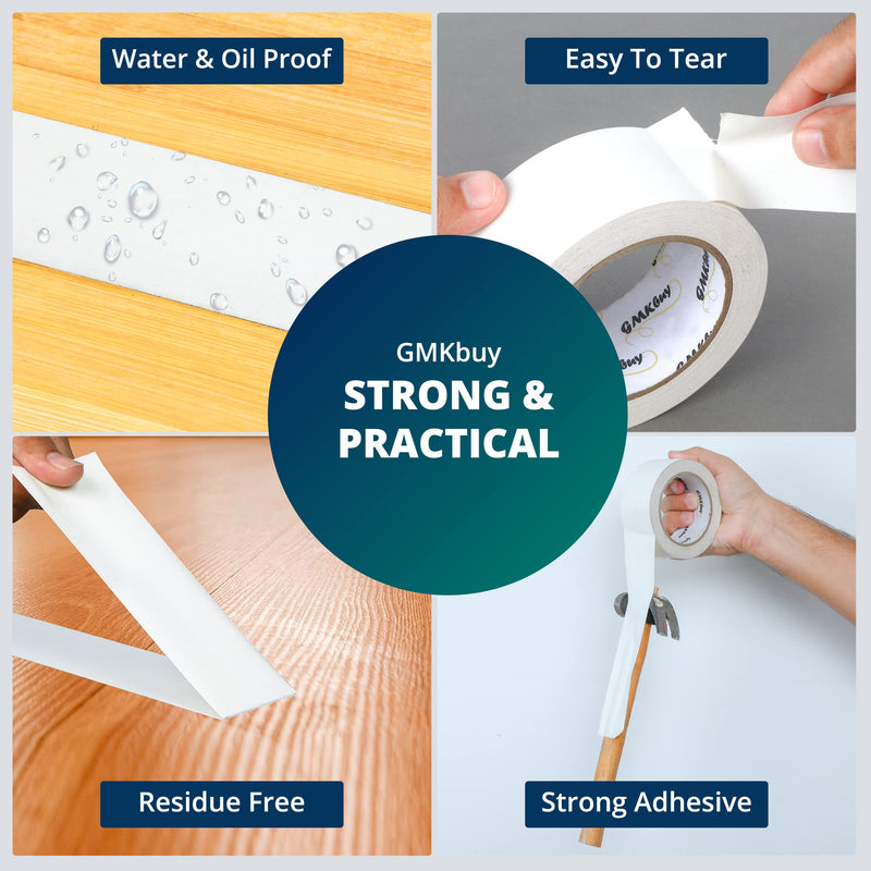 [Australia - AusPower] - GMKbuy Gaffers Tape – 2inch x 10yard Matte White - Heavy Duty, Non-Reflective, Easy to Tear, Leaves No Residue, Waterproof Cloth Gaff Tape to Secure Cords & Wires for Home, Office, & Media Industry 2 Inch x 10 Yard - [1 Pack] 