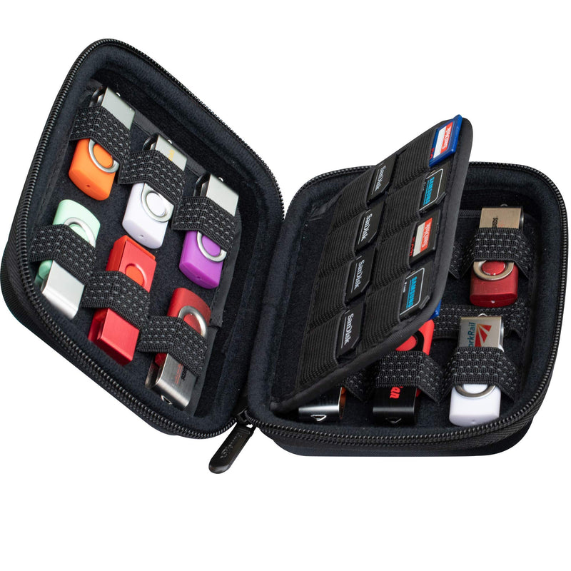 [Australia - AusPower] - ButterFox USB Thumb Flash Pen Drive Storage Holder/Memory Card SD SDXC SDHC Card Holder Case/External Hard Drive Case/Universal Electronic Accessories Organizer (12USB+16SD) 