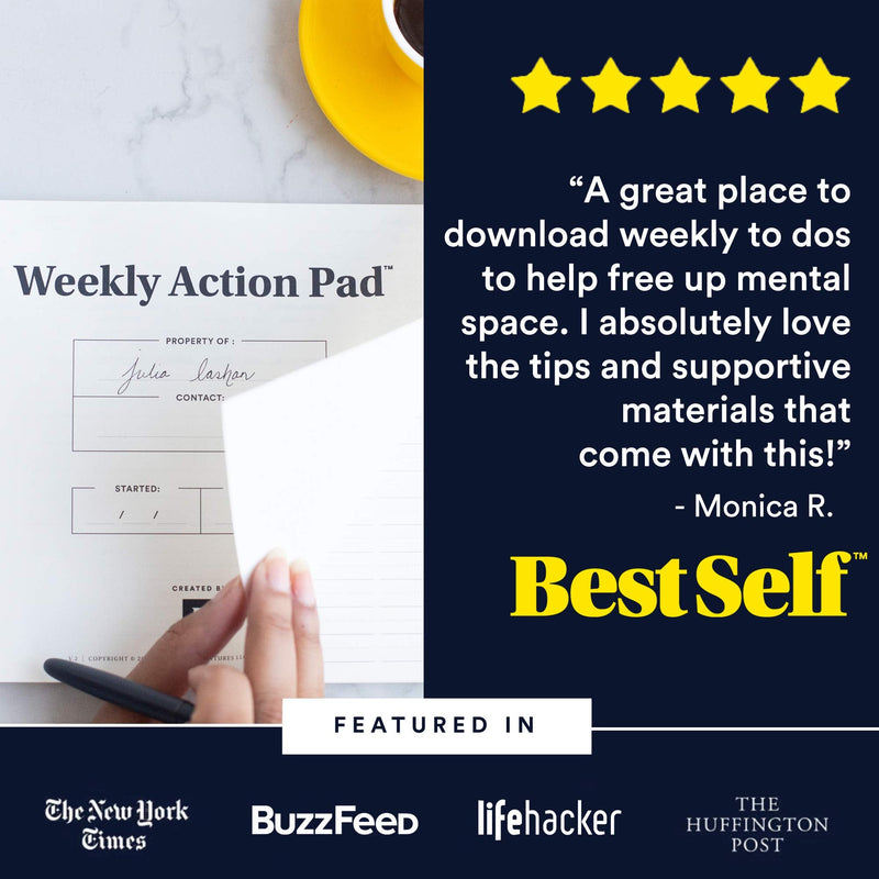 [Australia - AusPower] - Weekly Action Pad by BestSelf — ToDo Notepad Planning Tool Designed to Optimize Your Week, Effectively Manage Tasks, Boost Productivity and Maximize Results - 52 Tear Off 11” x 7” Sheets 