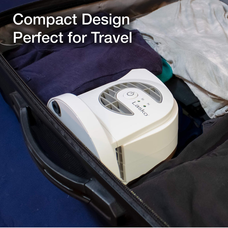 [Australia - AusPower] - Lasko MyCool D300 Mini USB Desk Fan with 40in. USB Cable and Bonus AC Adapter – Small Quiet Portable Personal 2-Speed Fans for Staying Cool at Home, Work, Office, Dorm, Car, and Travel, White 