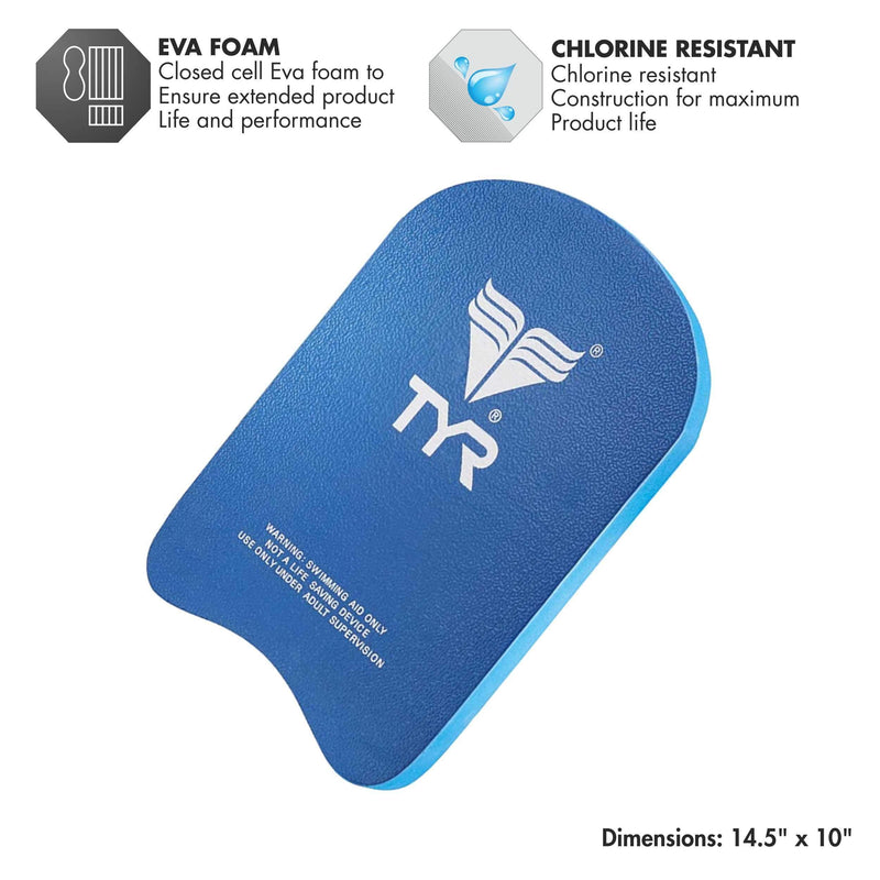 [Australia - AusPower] - TYR Junior Kickboard for Swim Training, Blue, 14.5 x 10 Inches 