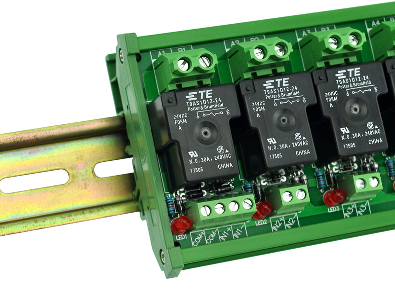 [Australia - AusPower] - CZH-Labs DIN Rail Mount 24V Passive 8 SPST-NO 30Amp Power Relay Module. 