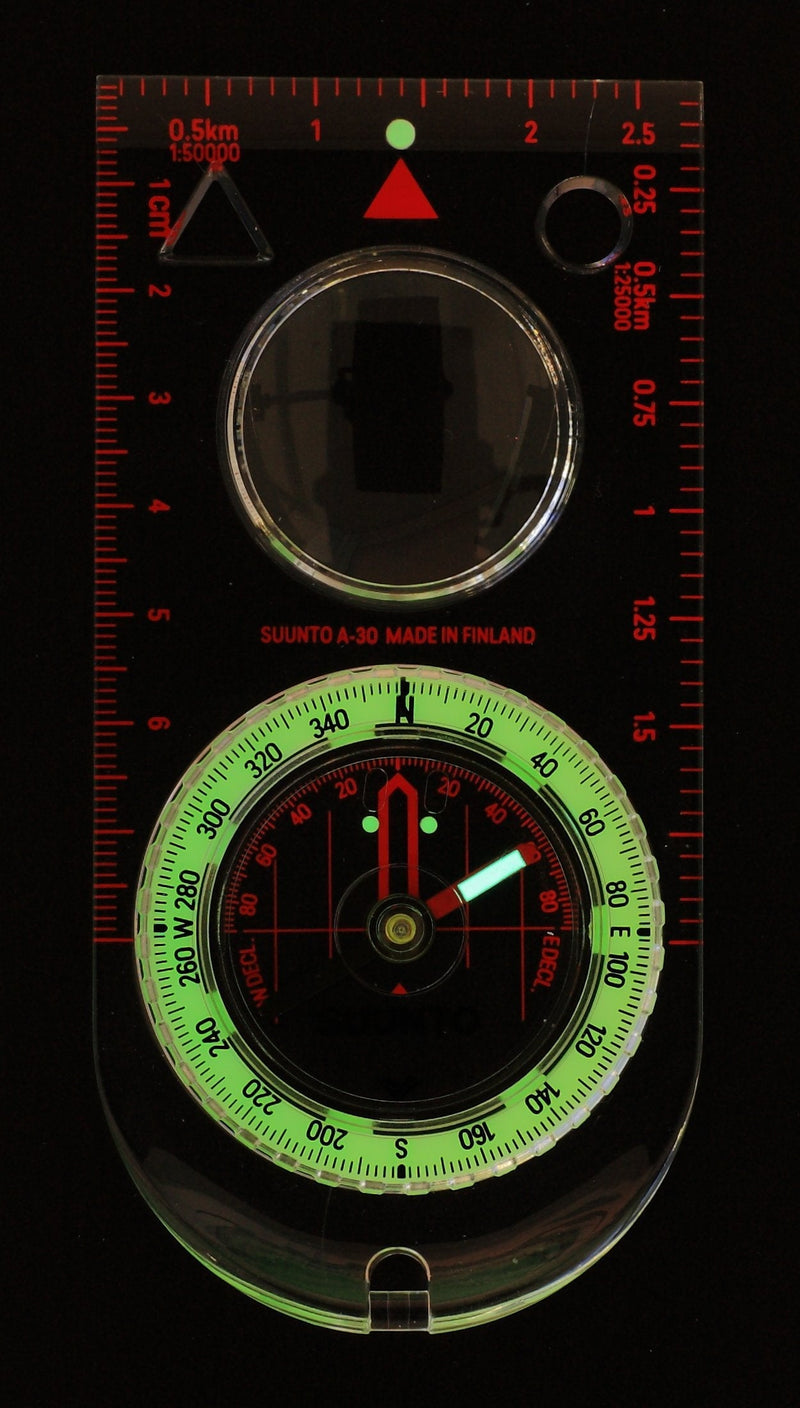 [Australia - AusPower] - SUUNTO A-30 Compass: Compact, hiking compass with luminous markings in low light Northern Hemisphere Metric 