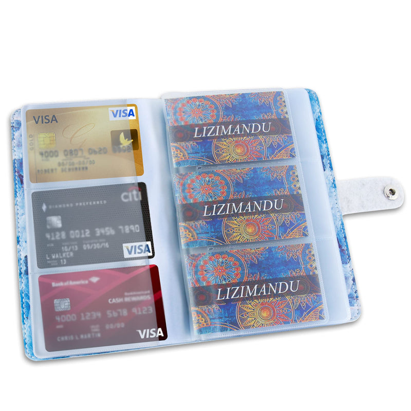 [Australia - AusPower] - Business Card Holder Book, LIZIMANDU Business Card Book Case PU Leather Organization Binder Name ID Card Holder for Men & Women, Up to 192 Cards Capacity(1-Crystal) 1 Pack 1-crystal 