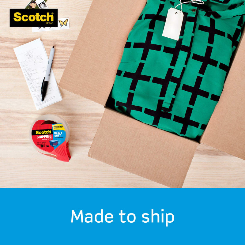 [Australia - AusPower] - Scotch Heavy Duty Shipping Packaging Tape, 1 Roll with Dispenser, 1.88" x 22.2 Yards, 1.5" Core, Great for Packing, Shipping & Moving, Clear (142) 