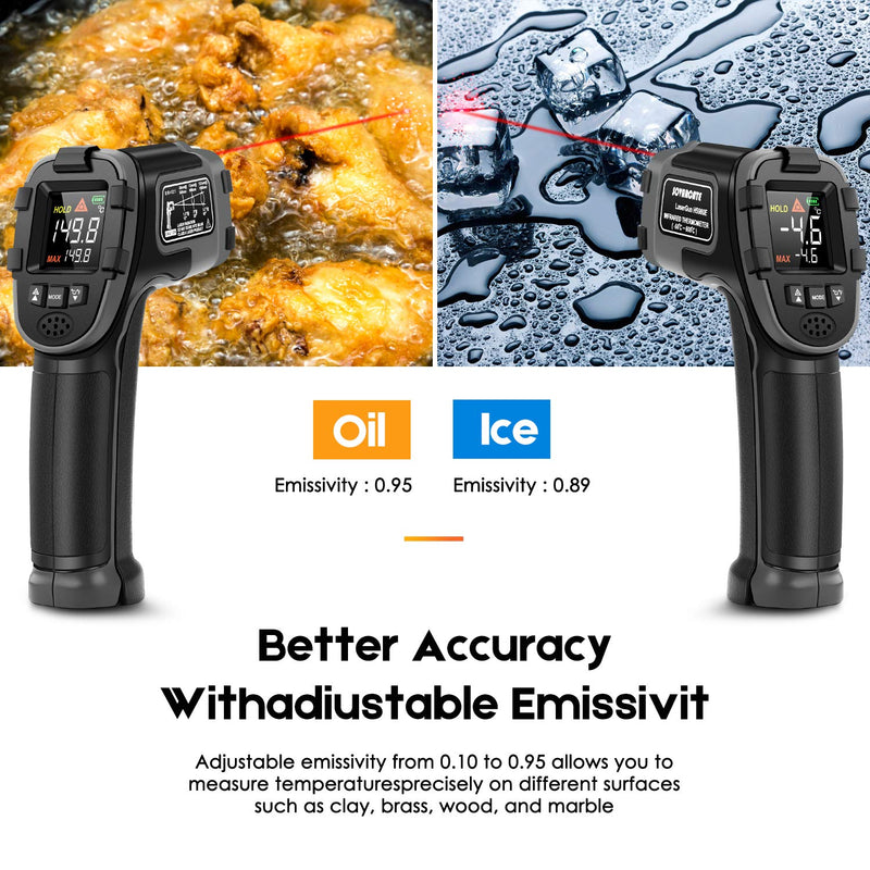 [Australia - AusPower] - Infrared Thermometer SOVARCATE Digital IR Laser Thermometer Temperature Gun High and Low Temperature Alarm -58°F~1112°F Temperature Probe Cooking/Air/Refrigerator 