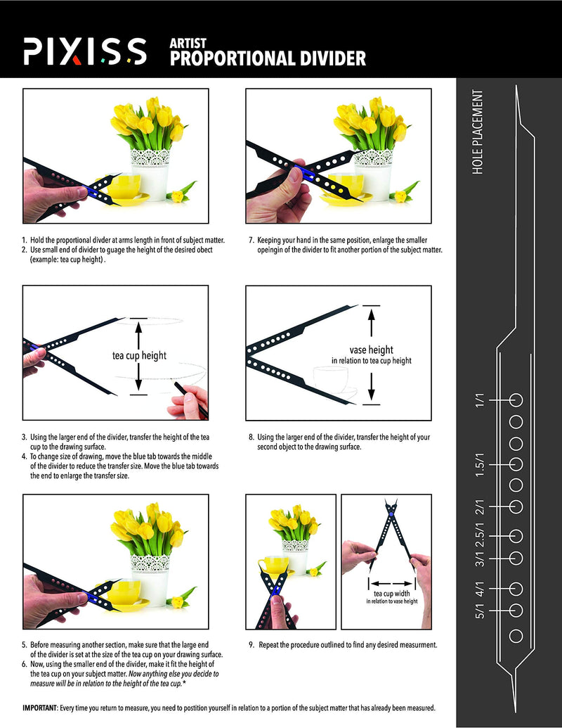 [Australia - AusPower] - Proportional Divider Drawing Tool for Artists by Pixiss, Gray Scale Value Finder, Color Wheel and Artists View Catcher Finder 