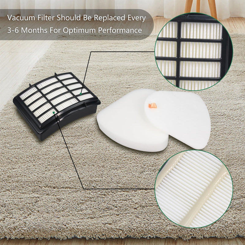 [Australia - AusPower] - Ymimi Replacement Filter Compatible with Shark Navigator Lift-Away XL Multisurface Upright Vacuum,Fits Models CU512,CU530,CU500,CU510,CU520 (2 Hepa filter and 4 foam filter) 