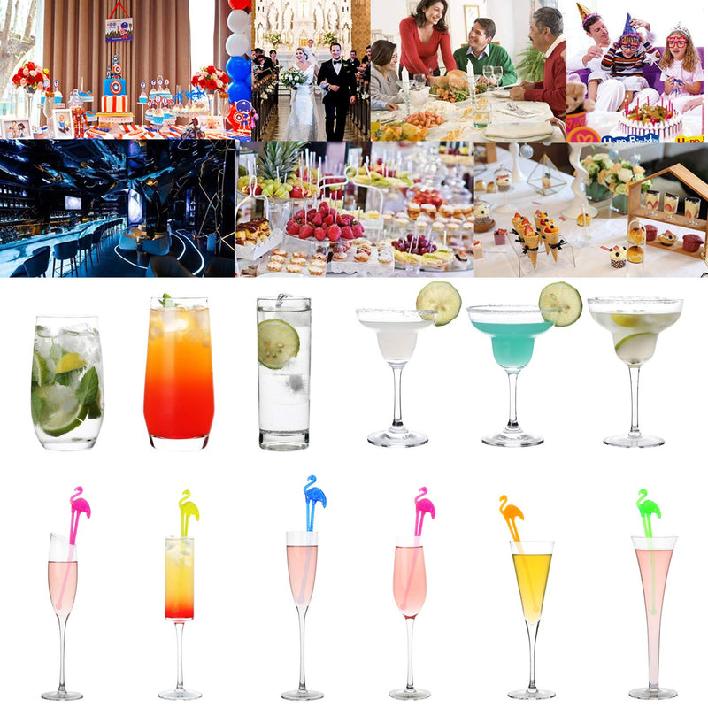 [Australia - AusPower] - Honbay 50PCS Fun Swizzle Sticks Tropical Flamingo Shaped Cocktail Ice Drink Stirrers 