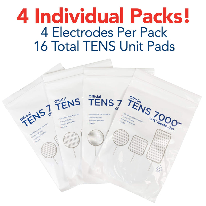 [Australia - AusPower] - TENS 7000 Official TENS Unit Pads - Premium Quality OTC TENS Pads, 2" X 4" - Compatible with Most TENS Machines, Replacement Electrodes Value Pack, 16 Count 
