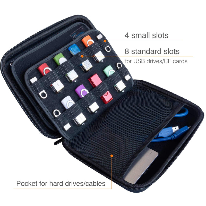 [Australia - AusPower] - ButterFox Large Capacity USB Thumb Flash Pen Drive Storage Holder/Memory Card SD SDXC SDHC Card Holder Case/External Hard Drive Case/Universal Electronic Accessories Organizer 