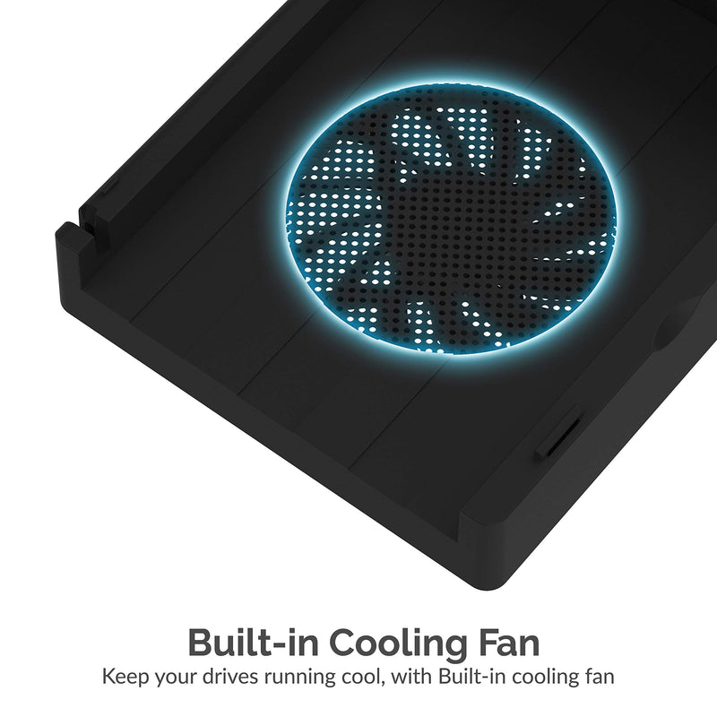 [Australia - AusPower] - SABRENT USB 3.0 to SATA External Hard Drive Lay-Flat Docking Station with Built-in Cooling Fan for 2.5 or 3.5in HDD, SSD [Support UASP and 20TB] (EC-DFFN) 