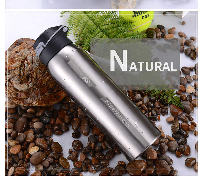 [Australia - AusPower] - BlueDorado Bicycle Water Bottle, Vacuum Stainless Steel Cycling Water Bottle, Modern Double Walled Simple Thermo Mug, Insulated Bike Water Bottle with Straw Lid & Flex Cap, BPA-Free,18 Oz Black 