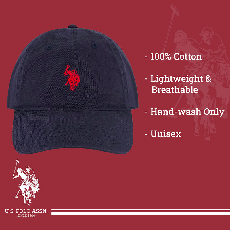 [Australia - AusPower] - U.S. Polo Assn. Mens Mens Washed Twill Cotton Adjustable Baseball Hat with Pony Logo and Curved Brim One Size Navy Blue 