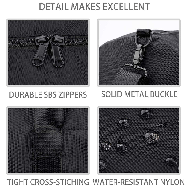 [Australia - AusPower] - Vorspack Duffel Bag 20-24-28 Inches Foldable Gym Bag for Men Women Duffle Bag Lightweight with Inner Pocket for Travel Sports 20 Inches Black 