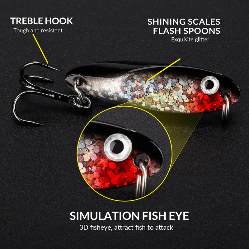 [Australia - AusPower] - THKFISH Fishing Lures Fishing Spoons Trout Lures Saltwater Spoon Lures Casting Spoon for Trout Bass Pike Walleye 1/8oz 1/5oz 1/4oz 3/8oz 1/2oz 3/4oz 5pcs Color A 1/2oz 5pcs 