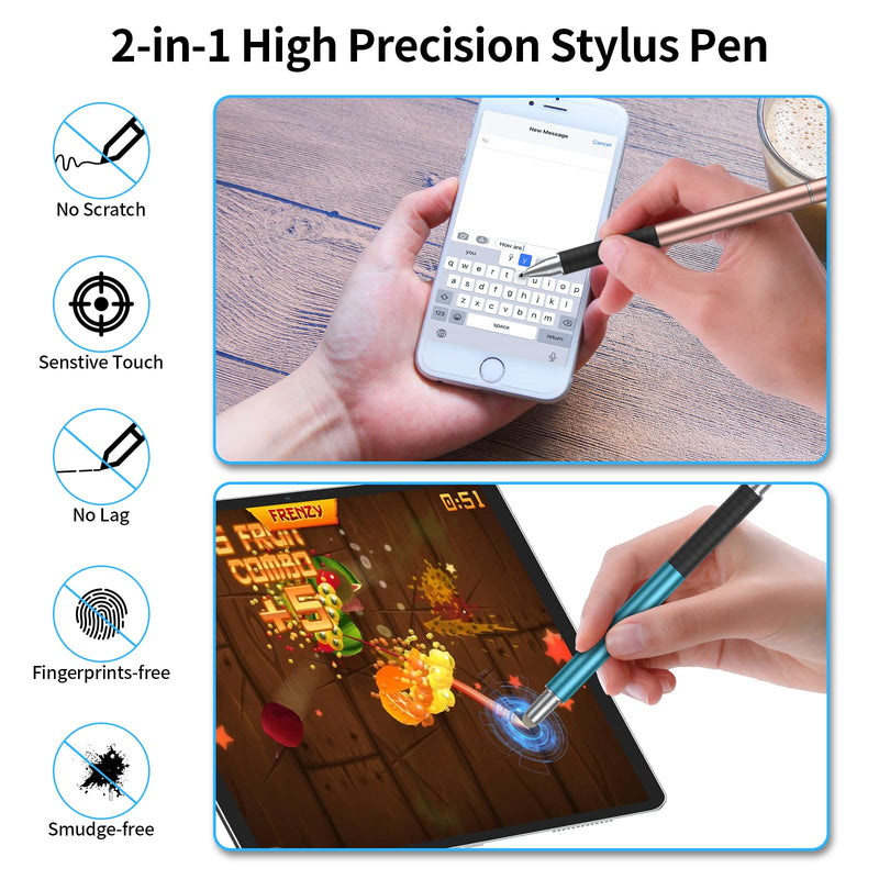 [Australia - AusPower] - Stylus Pens for Touch Screens(3 Pcs), High Precision and Sensitivity Universal Capacitive iPad Pen Compatible with Apple/iPhone/iPad/Android/Microsoft Tablets and All Capacitive Touch Screens Blue/Rose/Black 