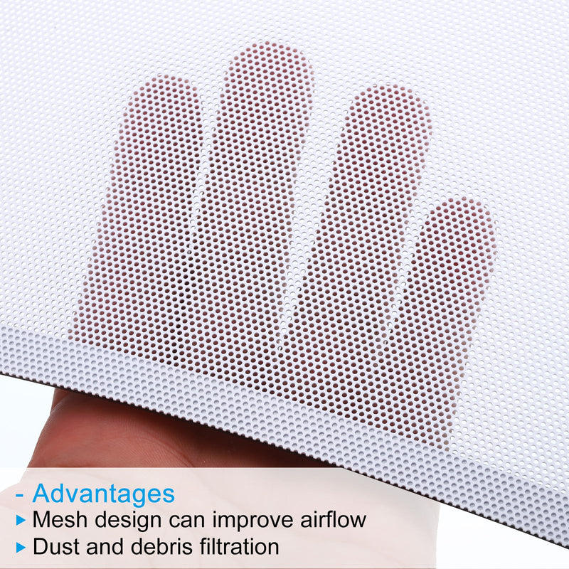 [Australia - AusPower] - PATIKIL 4"x14" Magnetic Vent Cover, 4 Pack Floor Wall Air Registers Cover Strong Magnet Vent Screen Mesh for Blocking Hair Dust Debris, White 4"x14" 